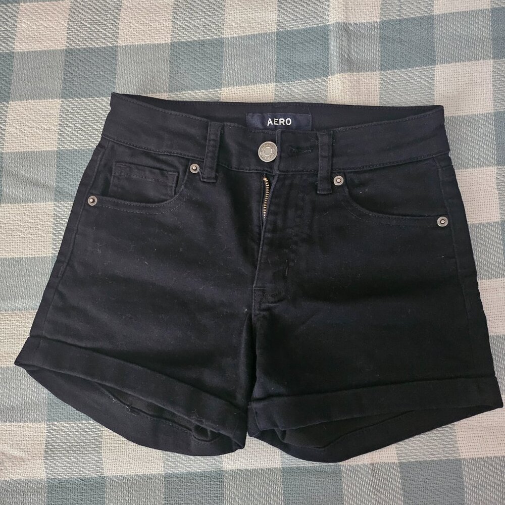 Aeropostale High-Rise Denim Midi Shorts